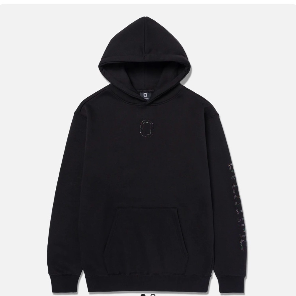 Overtime Youth Black Hoodie rhinestone